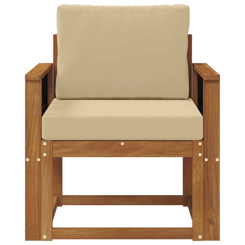 Lauko sofa Tvirta akacijos mediena ir poliesteris Natūrali