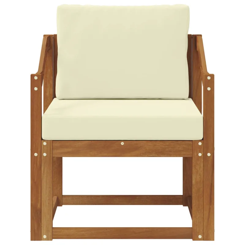 Lauko sofa Tvirta akacijos mediena ir poliesteris Natūrali