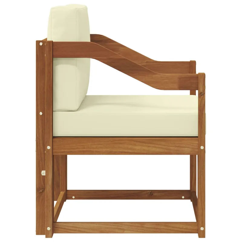 Lauko sofa Tvirta akacijos mediena ir poliesteris Natūrali