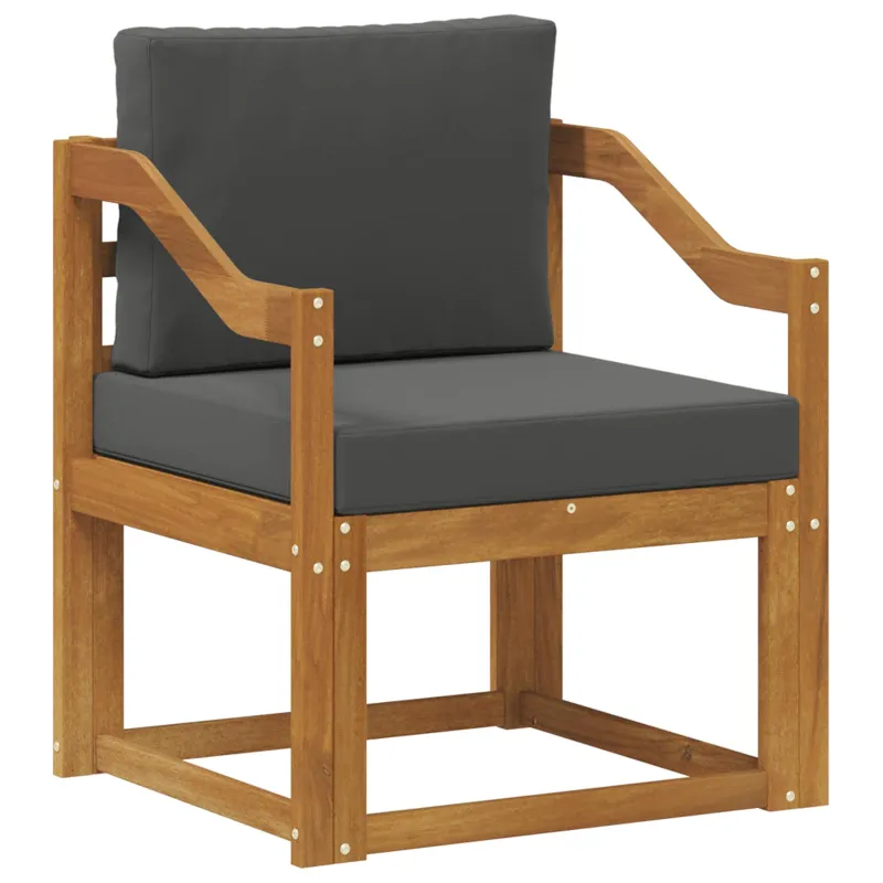 Lauko sofa Tvirta akacijos mediena ir poliesteris Natūrali