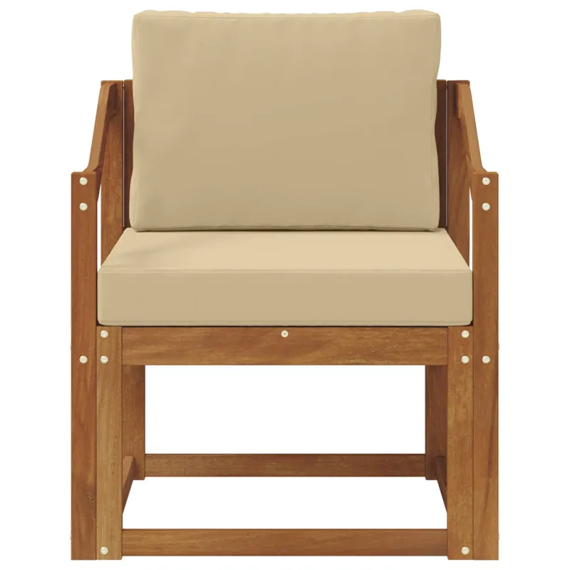 Lauko sofa Tvirta akacijos mediena ir poliesteris Natūrali