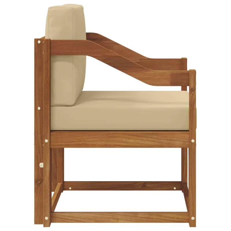 Lauko sofa Tvirta akacijos mediena ir poliesteris Natūrali