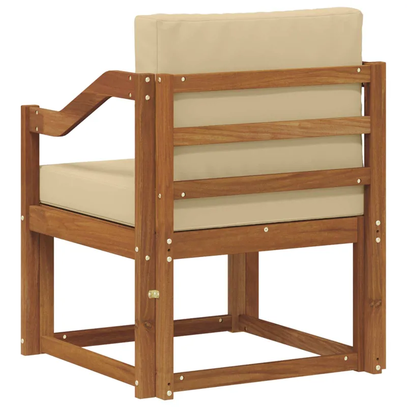 Lauko sofa Tvirta akacijos mediena ir poliesteris Natūrali
