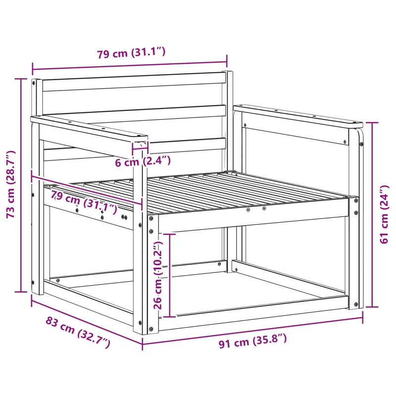 Lauko Vidurinis Sofa Natūrali