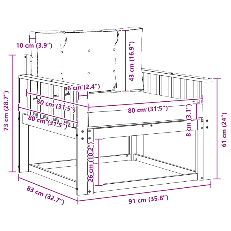 Lauko Vidurinis Sofa Natūrali