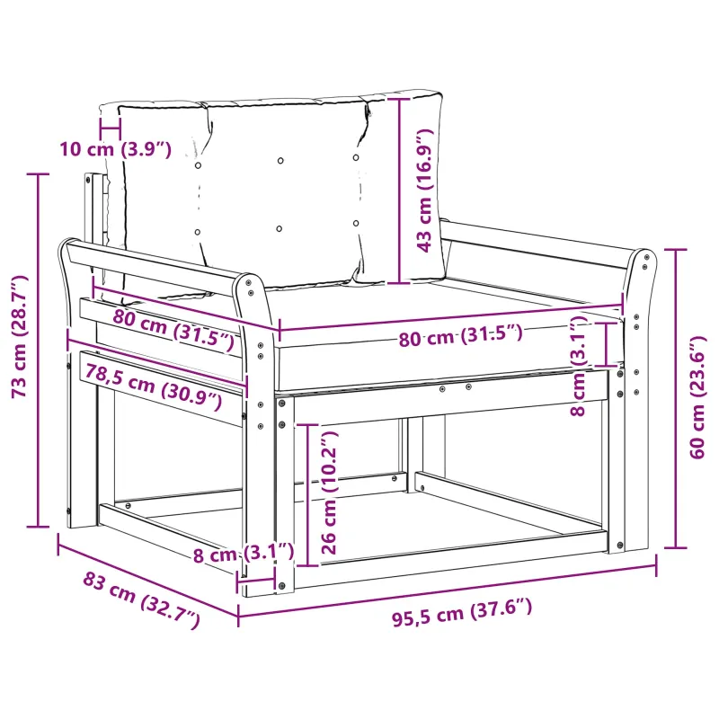 Lauko Vidurinis Sofa Natūrali
