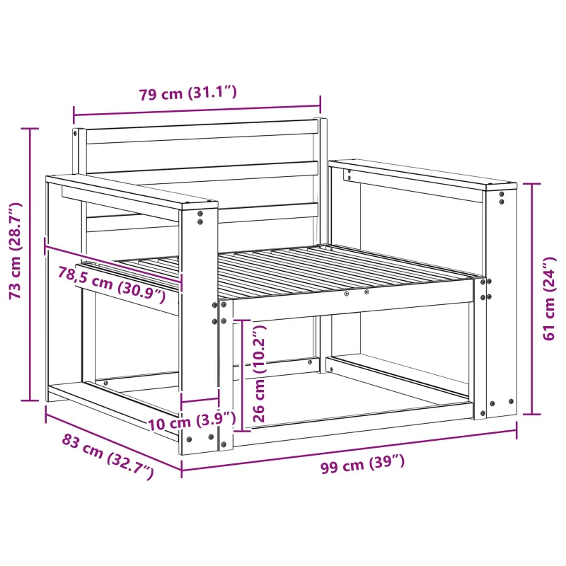 Lauko Vidurinis Sofa Natūrali