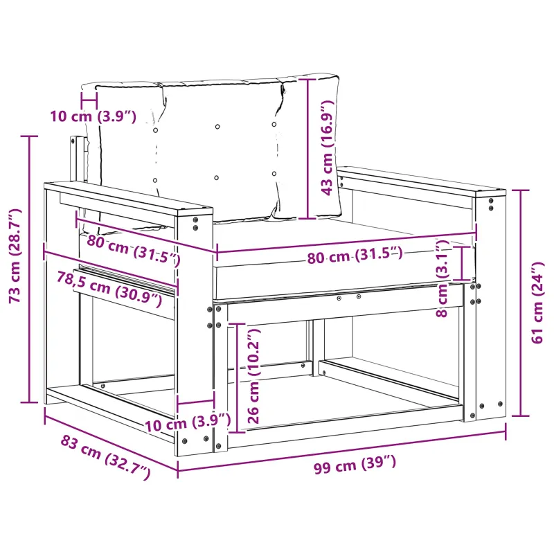 Lauko Vidurinis Sofa Natūrali