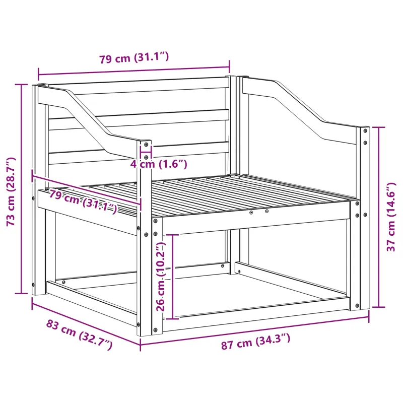 Lauko Vidurinis Sofa Natūrali