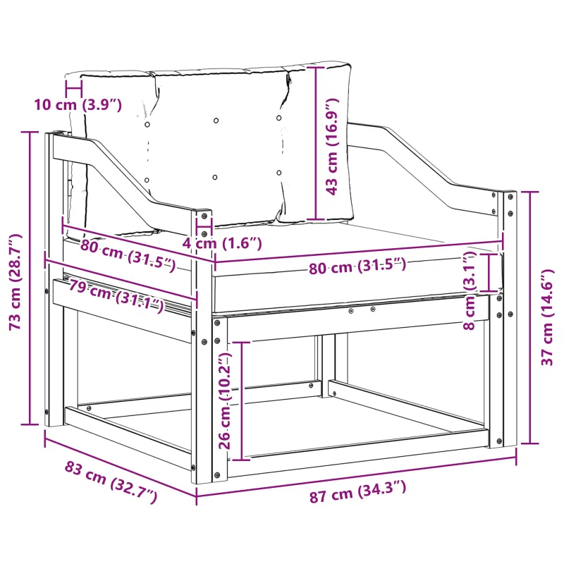 Lauko Vidurinis Sofa Natūrali