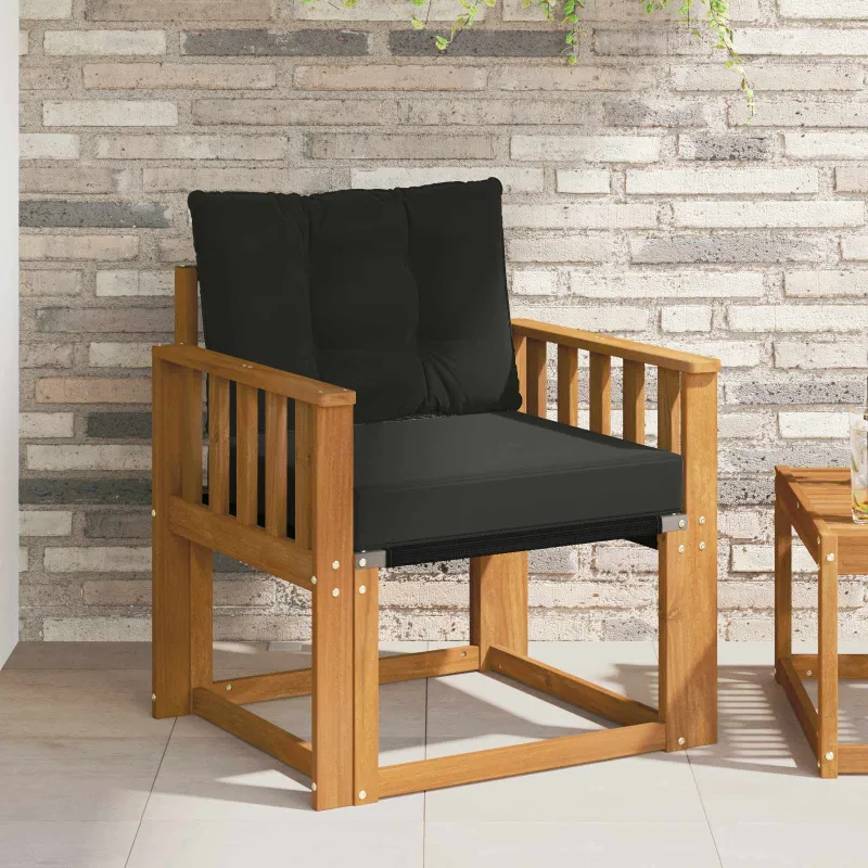 2 Vienetas Lauko sofa Kietos akacijos mediena Natūrali