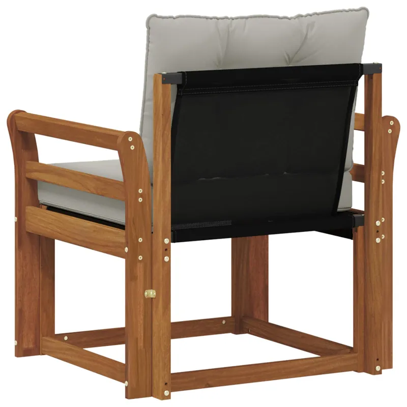 Lauko sofa Kietos akacijos mediena Natūrali ir šviesiai pilka
