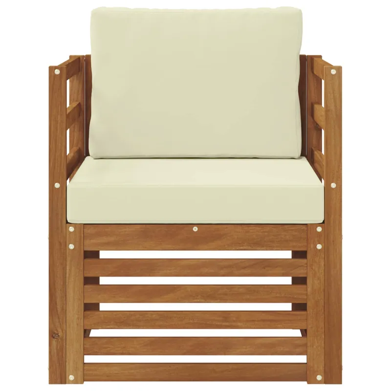 Lauko sofa Tvirta akacijos mediena ir poliesteris Natūrali