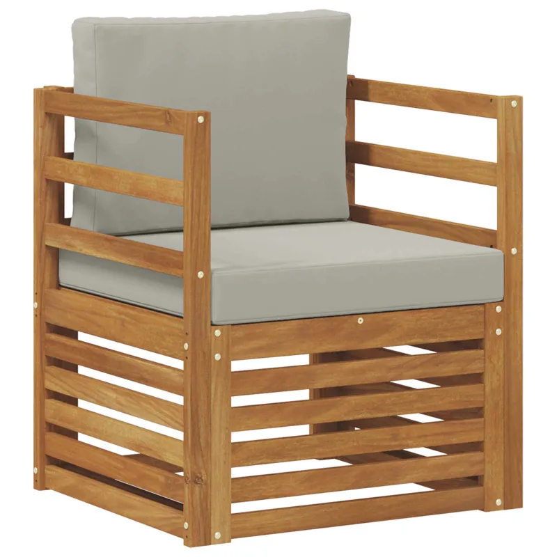 Lauko sofa Tvirta akacijos mediena ir poliesteris Natūrali