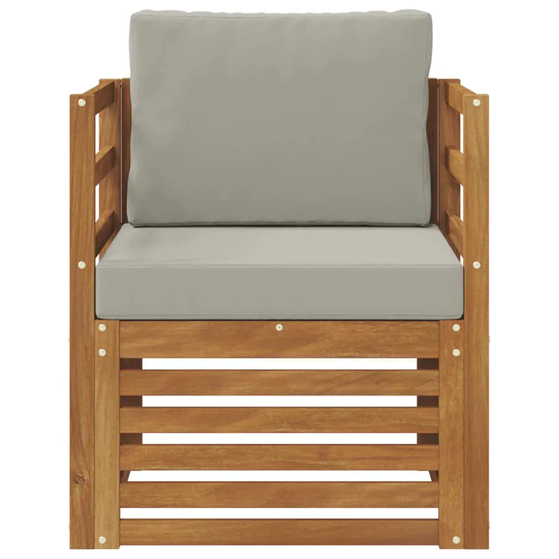 Lauko sofa Tvirta akacijos mediena ir poliesteris Natūrali