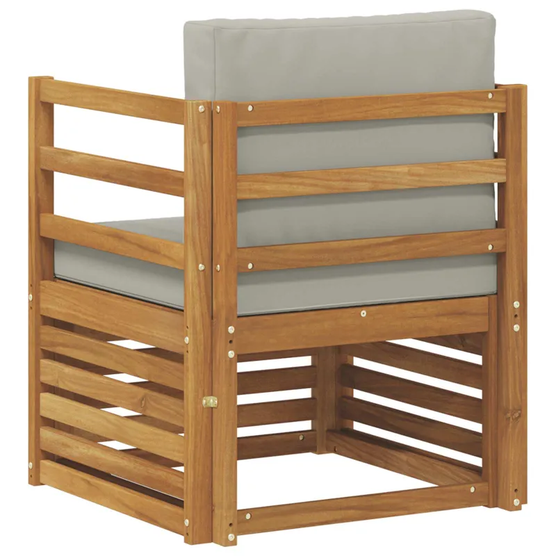 Lauko sofa Tvirta akacijos mediena ir poliesteris Natūrali