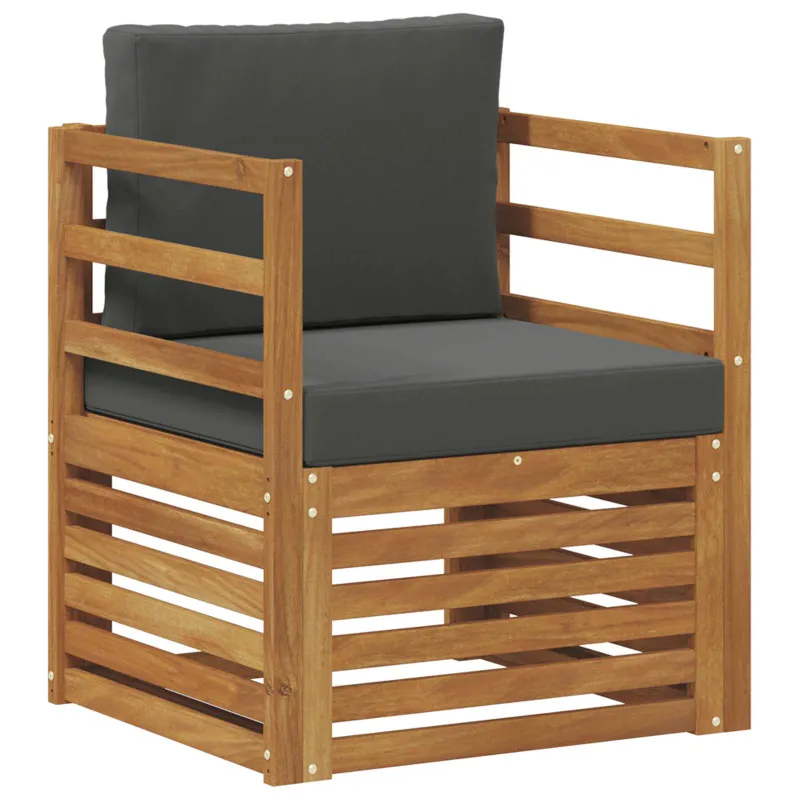 Lauko sofa Tvirta akacijos mediena ir poliesteris Natūrali