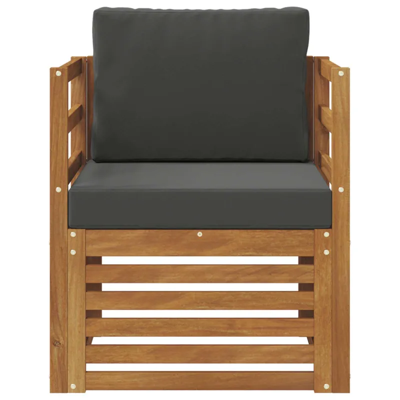 Lauko sofa Tvirta akacijos mediena ir poliesteris Natūrali