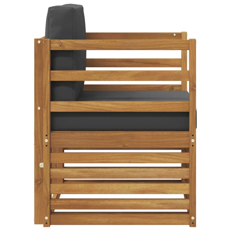 Lauko sofa Tvirta akacijos mediena ir poliesteris Natūrali