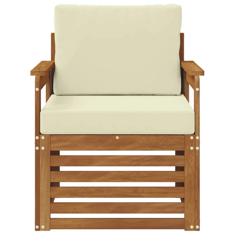 Lauko sofa Tvirta akacijos mediena ir poliesteris Natūrali
