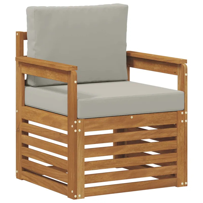 Lauko sofa Tvirta akacijos mediena ir poliesteris Natūrali