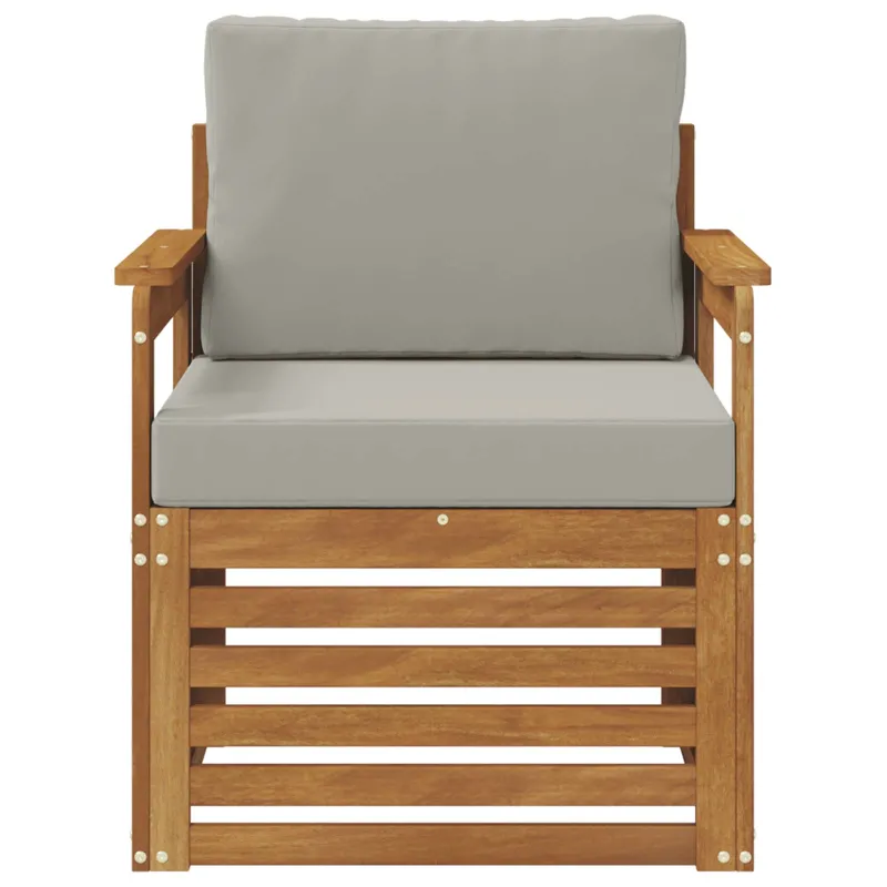 Lauko sofa Tvirta akacijos mediena ir poliesteris Natūrali