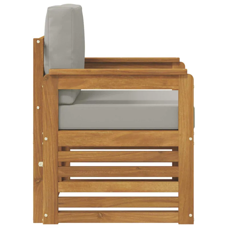 Lauko sofa Tvirta akacijos mediena ir poliesteris Natūrali