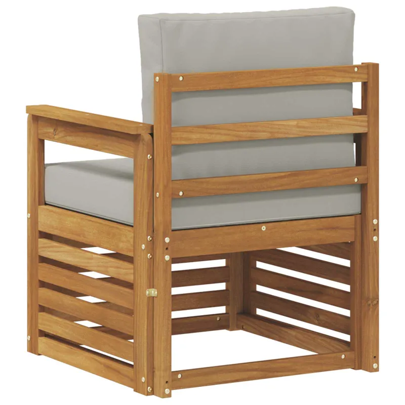 Lauko sofa Tvirta akacijos mediena ir poliesteris Natūrali