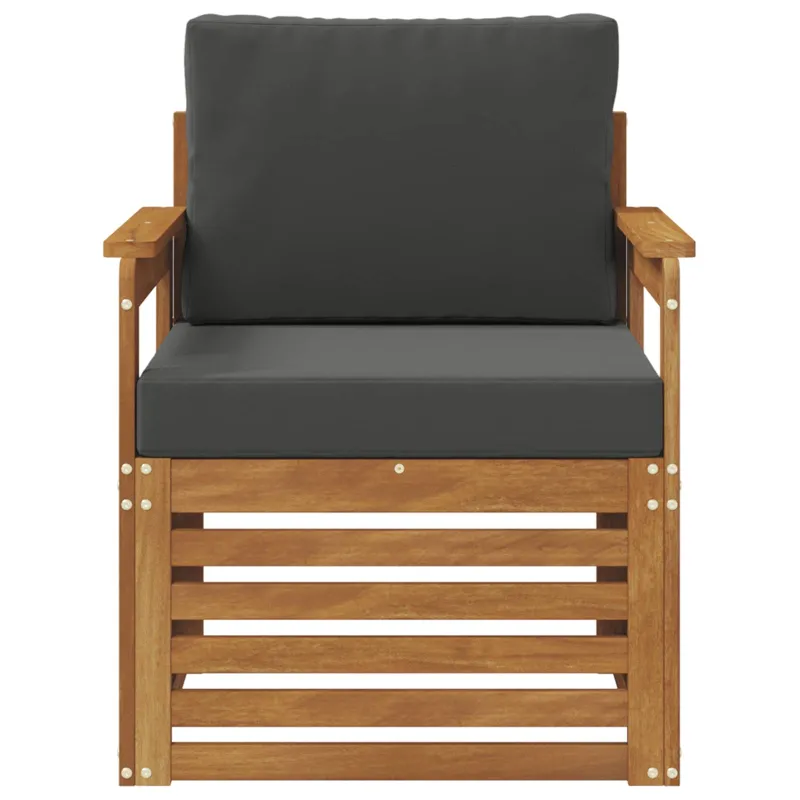 Lauko sofa Tvirta akacijos mediena ir poliesteris Natūrali