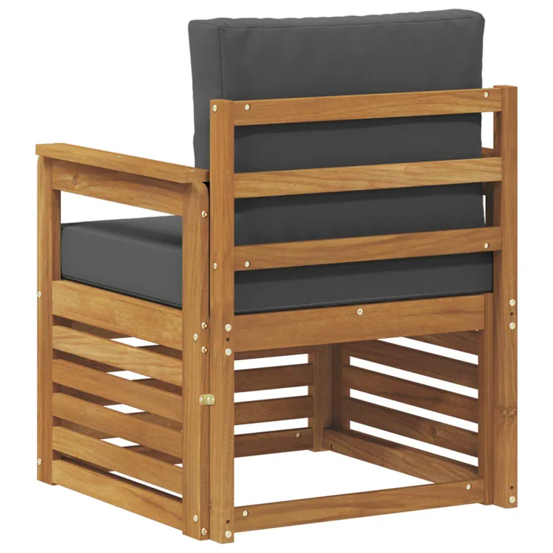 Lauko sofa Tvirta akacijos mediena ir poliesteris Natūrali