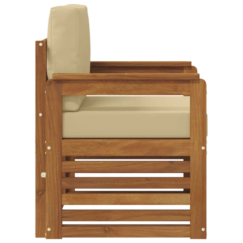 Lauko sofa Tvirta akacijos mediena ir poliesteris Natūrali
