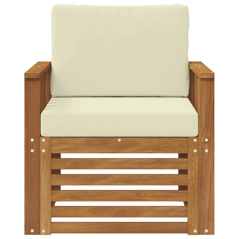 Lauko sofa Tvirta akacijos mediena ir poliesteris Natūrali