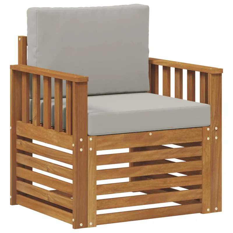 Lauko sofa Tvirta akacijos mediena ir poliesteris Natūrali