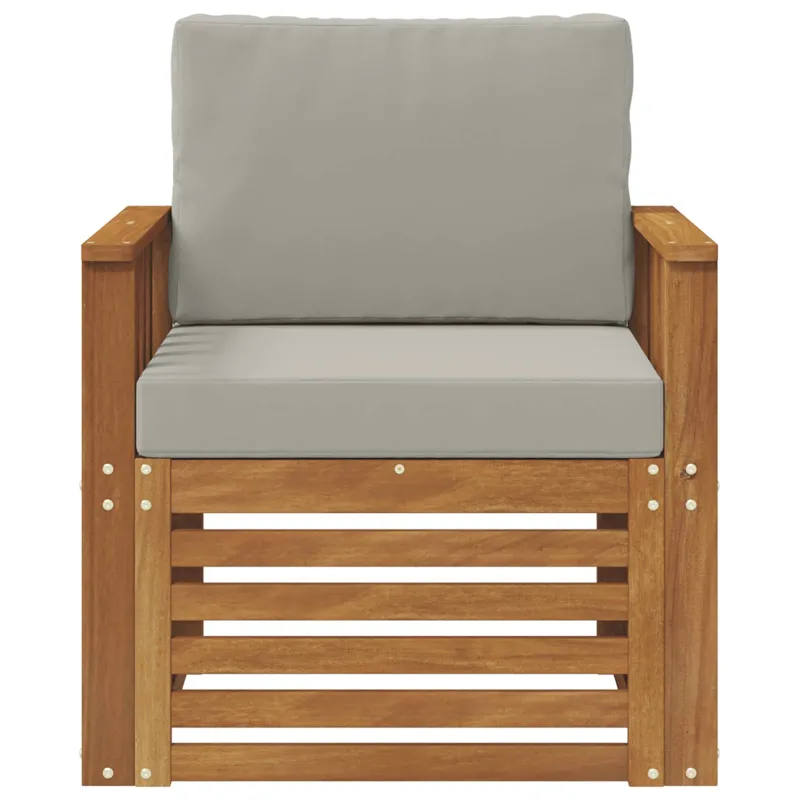 Lauko sofa Tvirta akacijos mediena ir poliesteris Natūrali