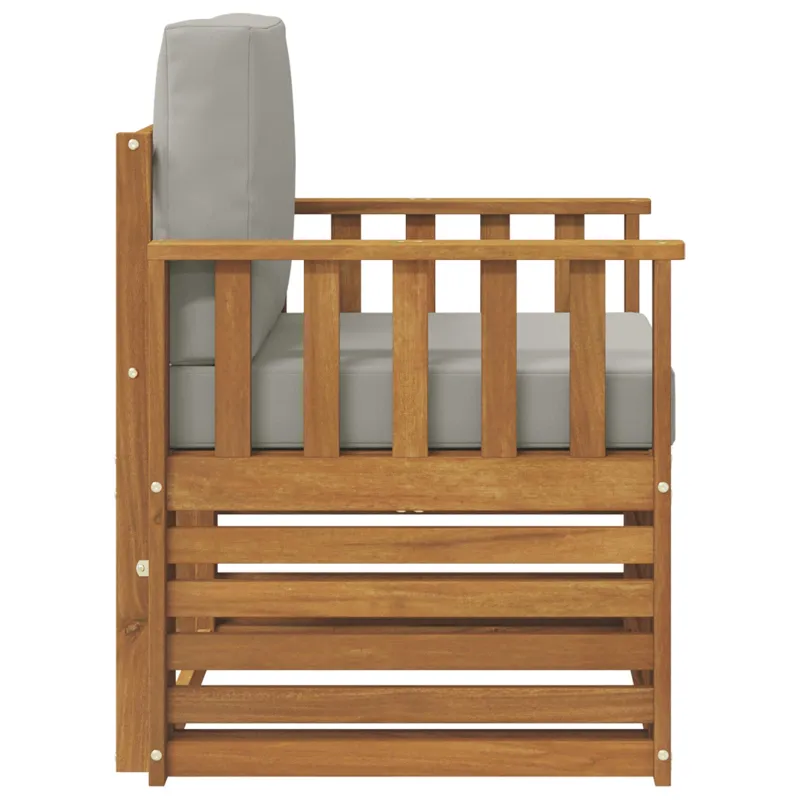 Lauko sofa Tvirta akacijos mediena ir poliesteris Natūrali
