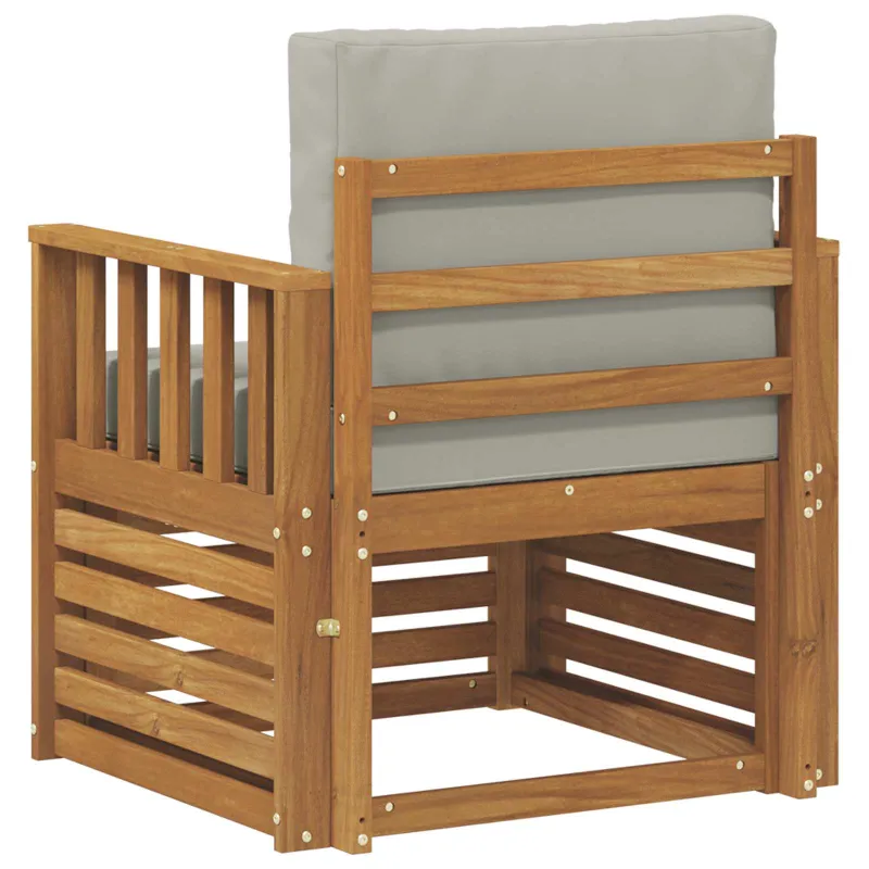 Lauko sofa Tvirta akacijos mediena ir poliesteris Natūrali
