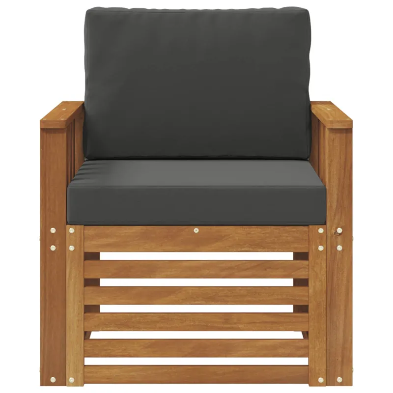 Lauko sofa Tvirta akacijos mediena ir poliesteris Natūrali