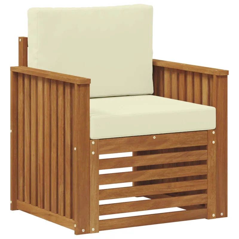 Lauko sofa Tvirta akacijos mediena ir poliesteris Natūrali