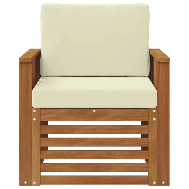 Lauko sofa Tvirta akacijos mediena ir poliesteris Natūrali