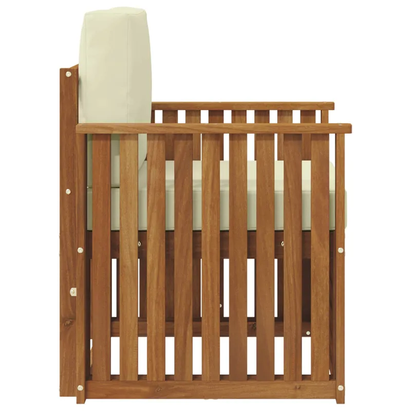 Lauko sofa Tvirta akacijos mediena ir poliesteris Natūrali