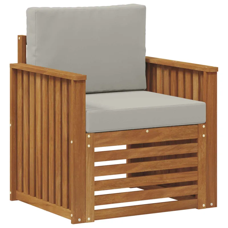 Lauko sofa Tvirta akacijos mediena ir poliesteris Natūrali