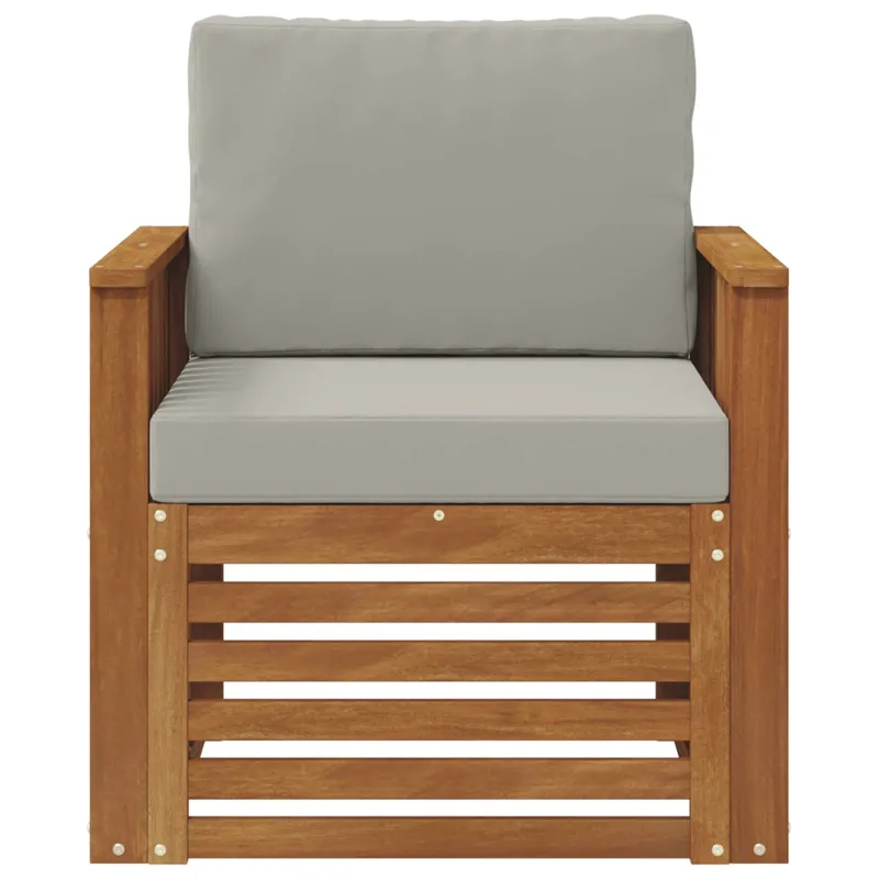 Lauko sofa Tvirta akacijos mediena ir poliesteris Natūrali