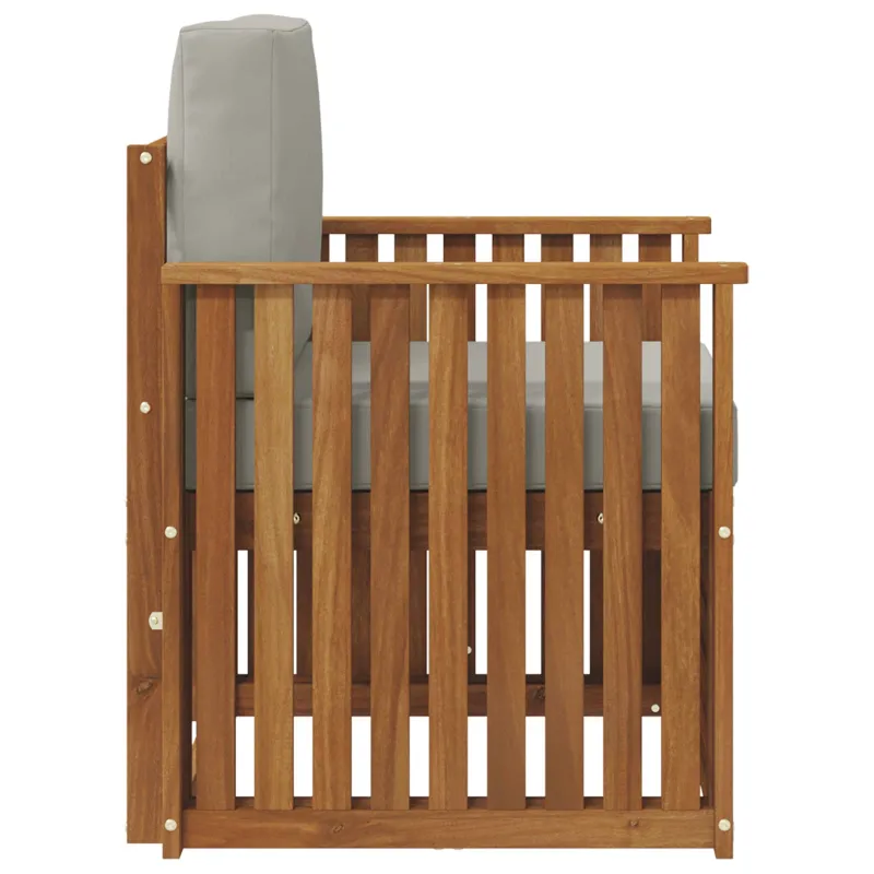 Lauko sofa Tvirta akacijos mediena ir poliesteris Natūrali