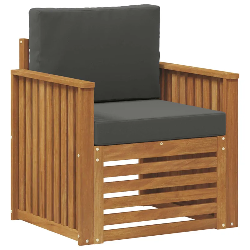 Lauko sofa Tvirta akacijos mediena ir poliesteris Natūrali