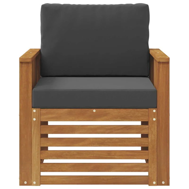 Lauko sofa Tvirta akacijos mediena ir poliesteris Natūrali