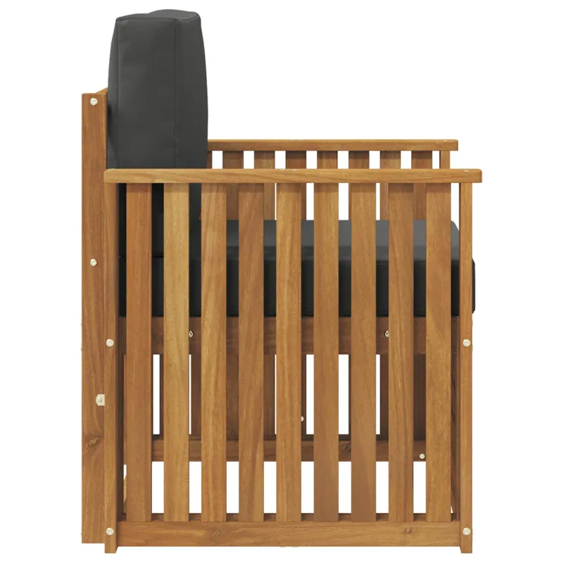 Lauko sofa Tvirta akacijos mediena ir poliesteris Natūrali