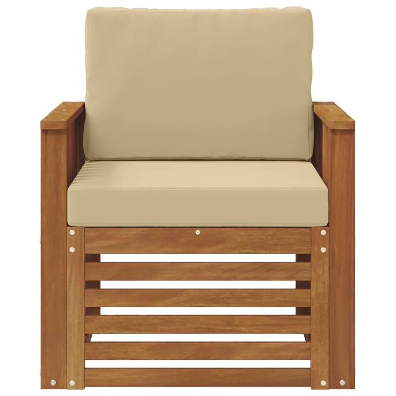 Lauko sofa Tvirta akacijos mediena ir poliesteris Natūrali