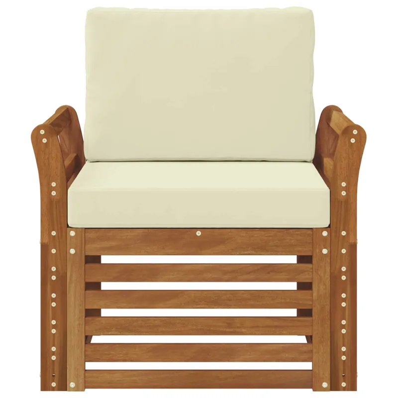 Lauko sofa Tvirta akacijos mediena ir poliesteris Natūrali