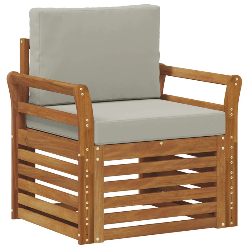 Lauko sofa Tvirta akacijos mediena ir poliesteris Natūrali