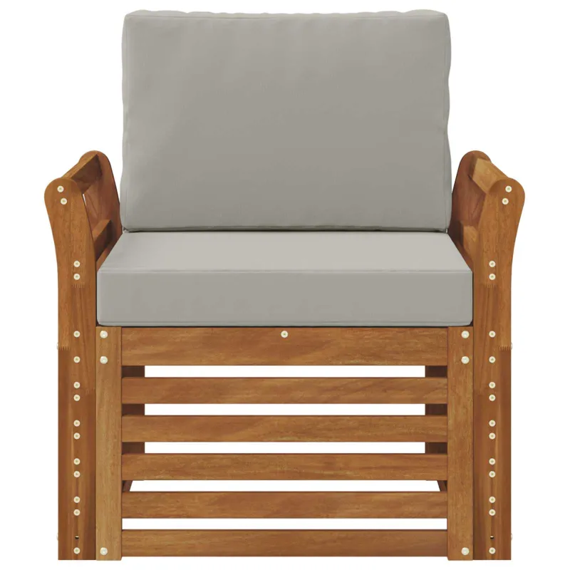 Lauko sofa Tvirta akacijos mediena ir poliesteris Natūrali